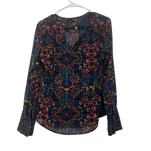 Converse One Star Womens Floral Long Sleeve Top Blouse SZ M Multicolor - Picture 3 of 9